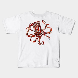 Orange Octopus Kids T-Shirt